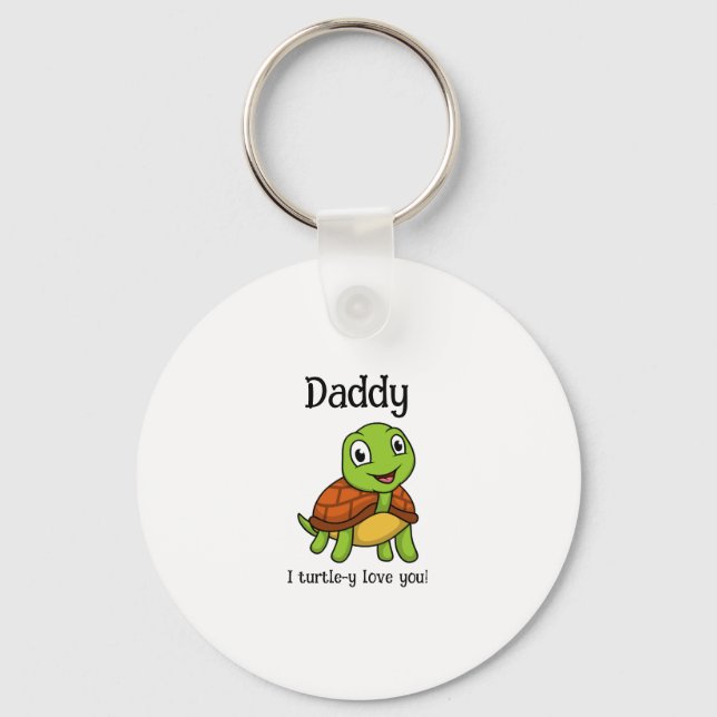 Chaveiro Eu Amo Totalmente Você Papai! Tartaruga Fofa do Di (Frente)