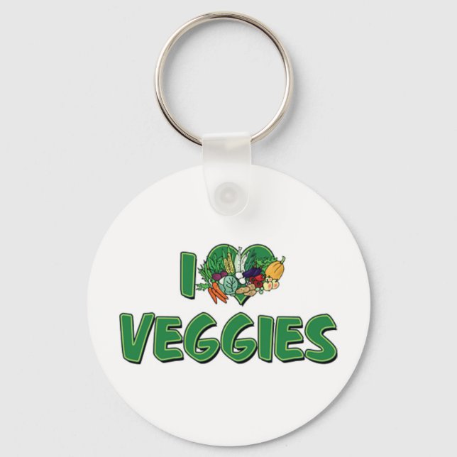 Chaveiro Eu Amo Veggies Saudáveis para o Coração - Amante d (Frente)