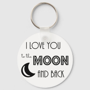 Chaveiro eu amo você da lua e de volta preto branco
