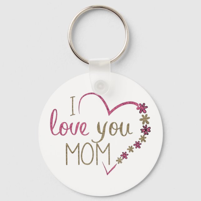 Chaveiro eu amo você mãe Camiseta (Frente)