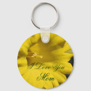 Chaveiro Eu Amo Você Mamãe Flor de Narciso