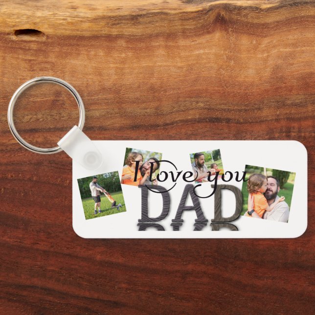 Chaveiro Eu amo você papai, caneca com colagem de fotos (Verso)