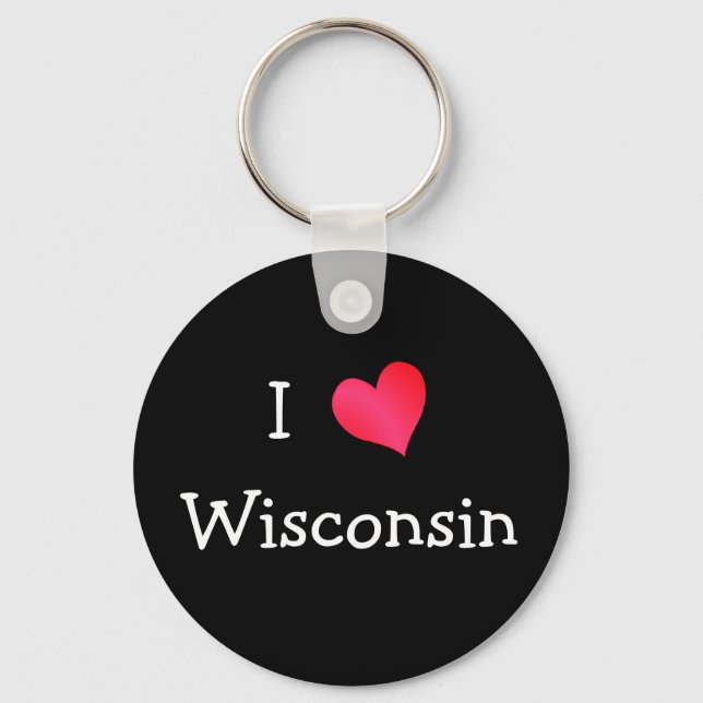 Chaveiro Eu Amo Wisconsin (Frente)