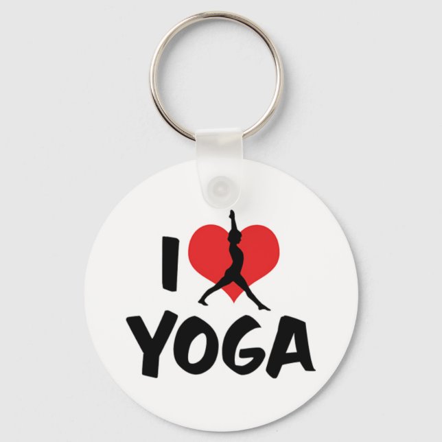 Chaveiro Eu Amo Yoga Pingente de Chave (Frente)