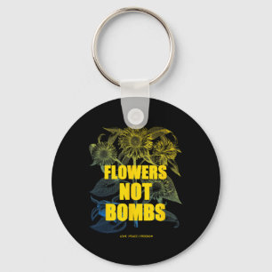 Chaveiro Eu Apoio A Ucrânia Flores Não Bombas Paz Ucrânia