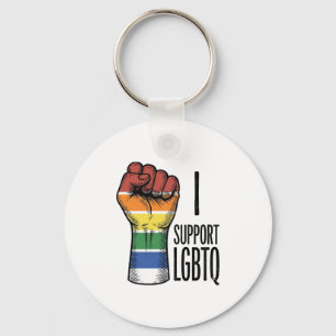 Chaveiro Eu Apoio Camisa de Punho Orgulho Vintage LGBTQ Des