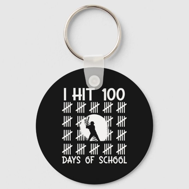 Chaveiro Eu atingi 100 dias de aula Bysebyll 100º dia de es (Frente)
