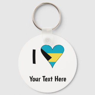 Chaveiro Eu (Coração Bandeira das Bahamas Amor) Seu Texto