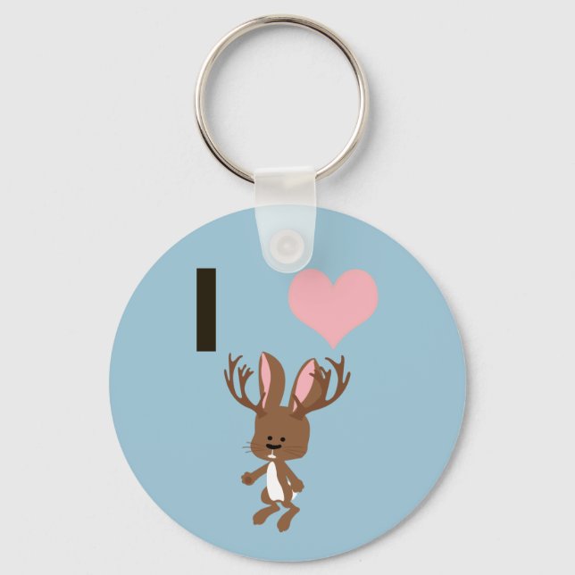 Chaveiro Eu coração Jackalope (Frente)