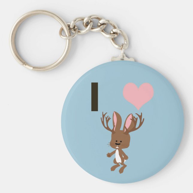 Chaveiro Eu coração Jackalope (Frente)