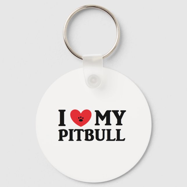 Chaveiro Eu coração o meu Pitbull (Frente)