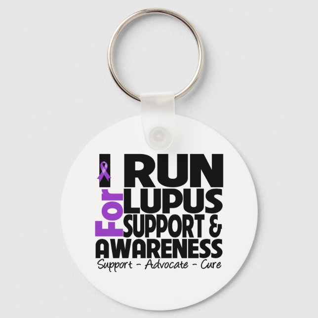 Chaveiro Eu Corro Para A Consciência Do Lupus (Frente)