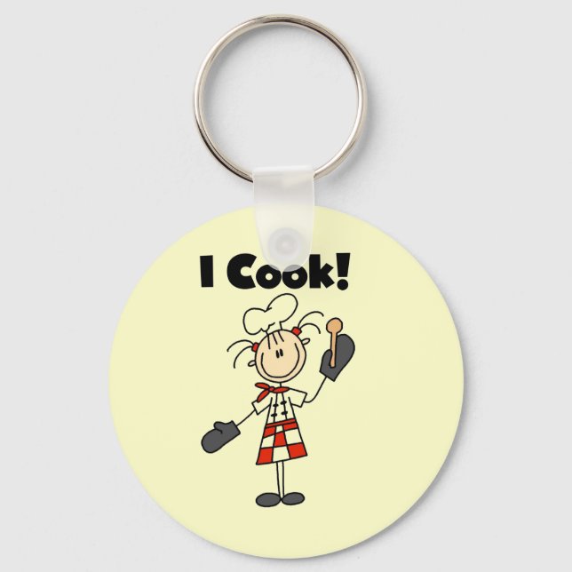 Chaveiro Eu Cozinho - Chef Feminina (Frente)