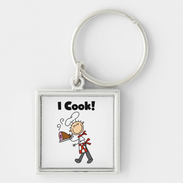 Chaveiro Eu Cozinho - Chef Masculino (Frente)