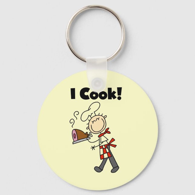 Chaveiro Eu Cozinho - Chef Masculino (Frente)