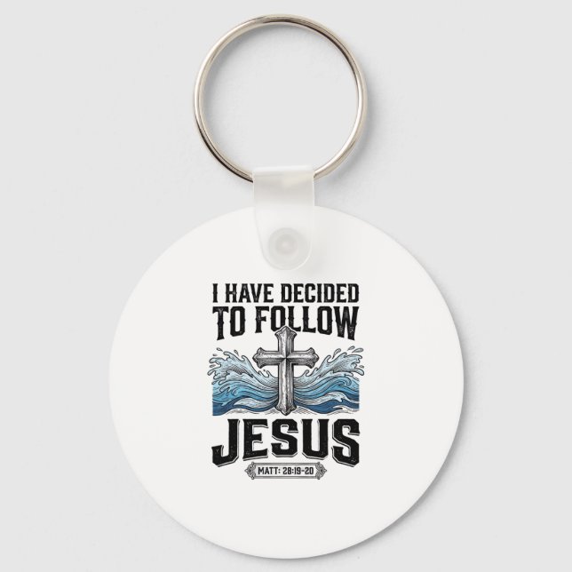 Chaveiro Eu Decidi Seguir Jesus Camiseta Vintage (Frente)
