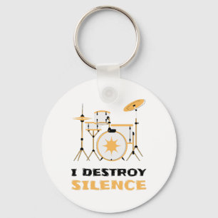 Chaveiro Eu Destruo Silence Funny Drummer