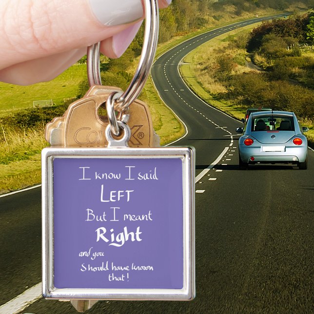 Chaveiro Eu Disse Que Deixei Direções Engraçadas Humor Cita (Funny driving joke purple keyring)