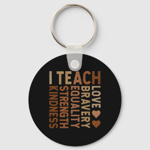 Chaveiro Eu Ensino Coragem Amor Igualdade Força Bondade Te