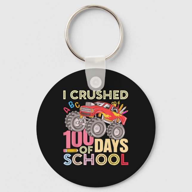 Chaveiro Eu Esmagei 100 Dias De Escola Para Truque Monstro  (Frente)