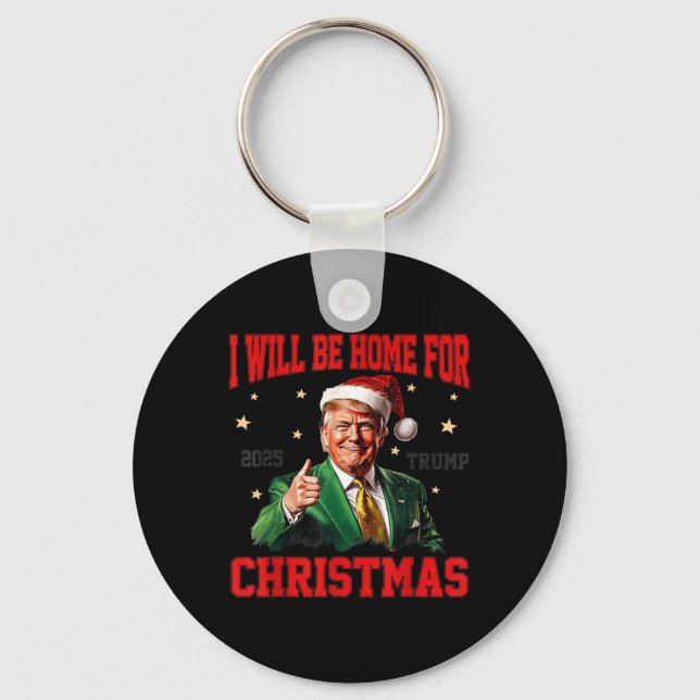 Chaveiro Eu Estarei Em Casa Para O Natal Engraçado. (Frente)