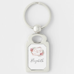 Chaveiro Eu Faço Tripulação Cor-de-rosa Blush Flores Rosa V