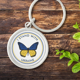Chaveiro Eu fico com a Ucrânia, com Design de borboleta edi