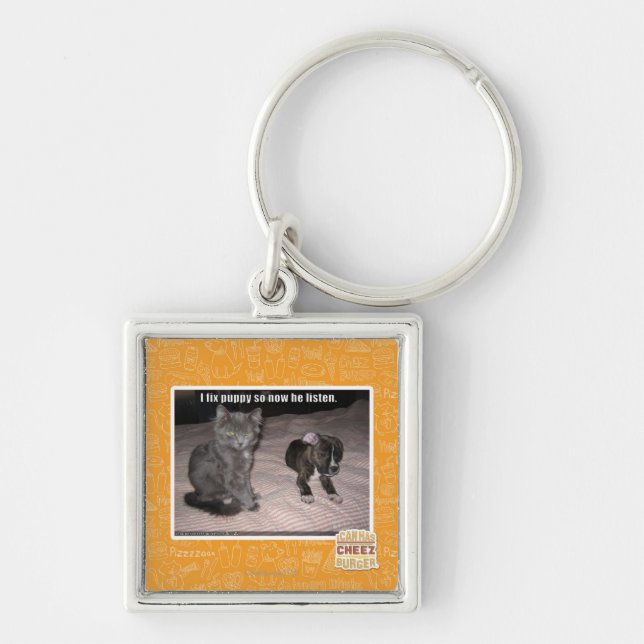 Chaveiro Eu fixo o filhote de cachorro (Frente)