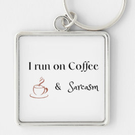 Chaveiro Eu Funciono com Café e Sarcasmo, Presente Divertid