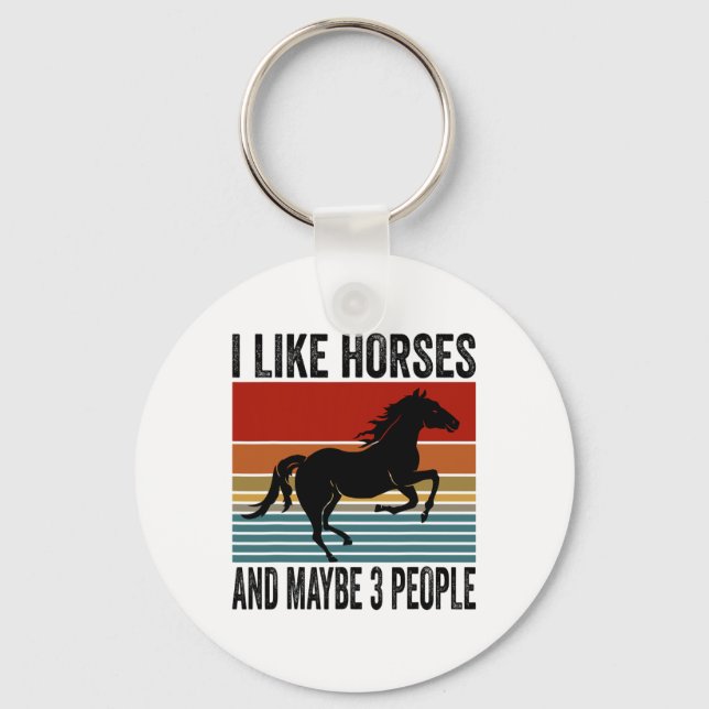 Chaveiro Eu Gosto De Cavalos E Talvez 3 Pessoas Equestres (Frente)