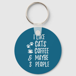 Chaveiro Eu Gosto de Gatos Café E Talvez 3 Pessoas Amante d