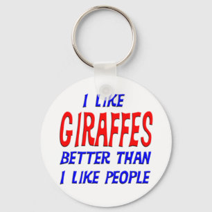Chaveiro Eu gosto de girafas melhores do que eu gosto de