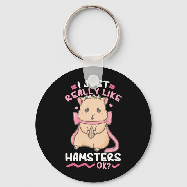 Chaveiro Eu Gosto Muito De Hamsters Ok (Frente)