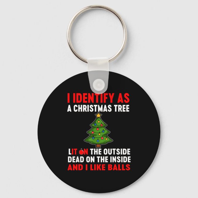 Chaveiro Eu Me Identifico Como Uma Árvore De Natal Iluminad (Frente)