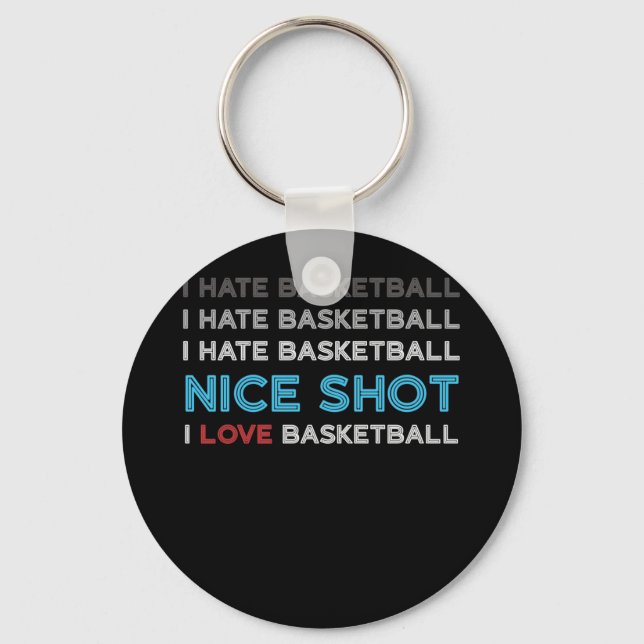 Chaveiro Eu Odeio O Basquete Belo, Eu Adoro O Basquete (Frente)