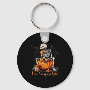Chaveiro Eu Odeio Pumpkin Spice Engraçado Queda Skeleton Ha