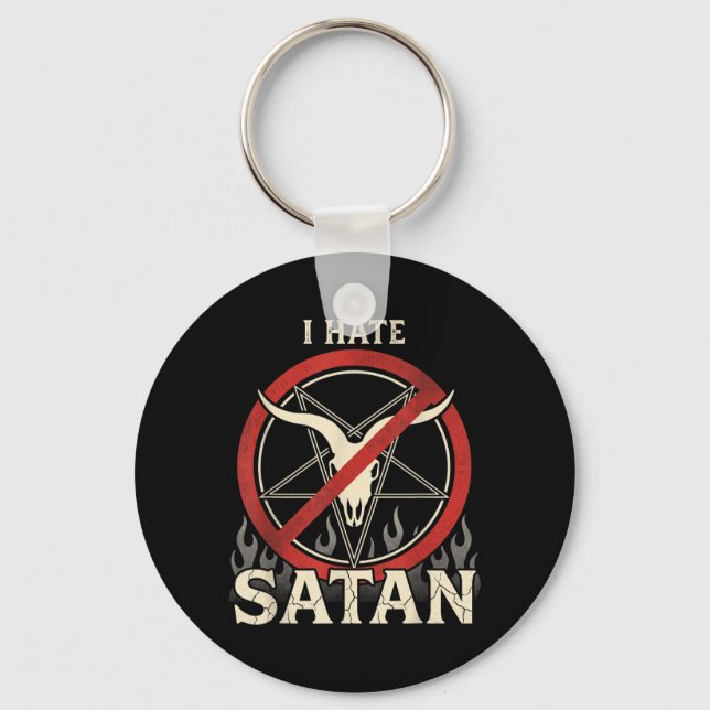Chaveiro Eu Odeio Satanás (Frente)