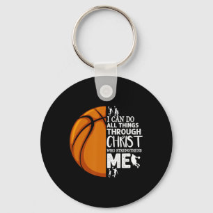 Chaveiro Eu Posso Fazer Tudo Através Do Cristo De Basquete 