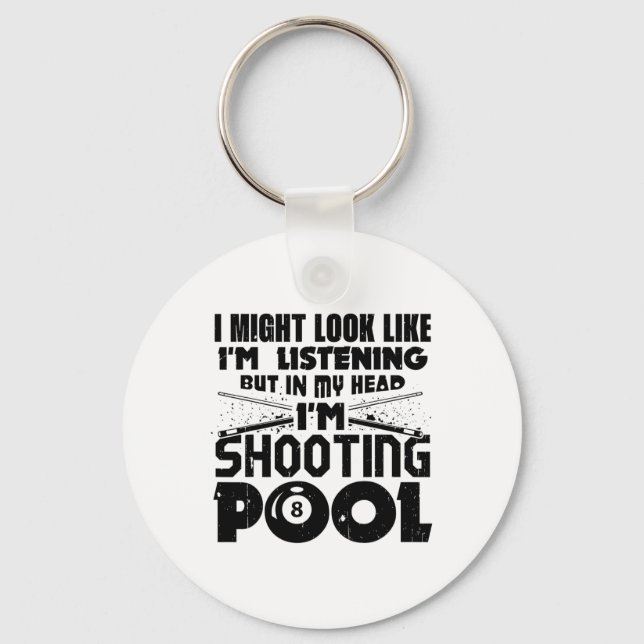 Chaveiro Eu posso parecer que estou ouvindo Piscina Billiar (Frente)