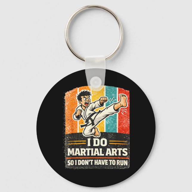 Chaveiro Eu Pratico Artes Marciais Design Retrô Divertido d (Frente)