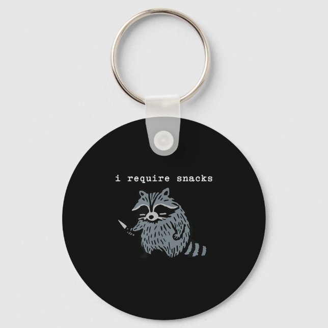 Chaveiro Eu Preciso De Snacks Raccoon (Frente)