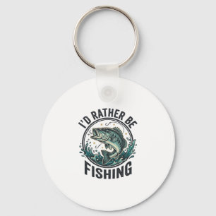 Chaveiro Eu Preferiria Estar Pescando Camisa de Pescador de