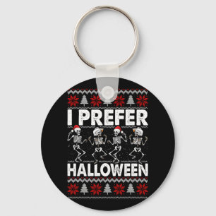 Chaveiro Eu Prefiro o Halloween Dançando Suéter de Natal Fe