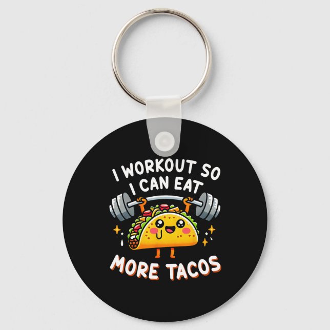 Chaveiro Eu Pretendo Comer Mais Tacos Engraçado Taco Cuto (Frente)