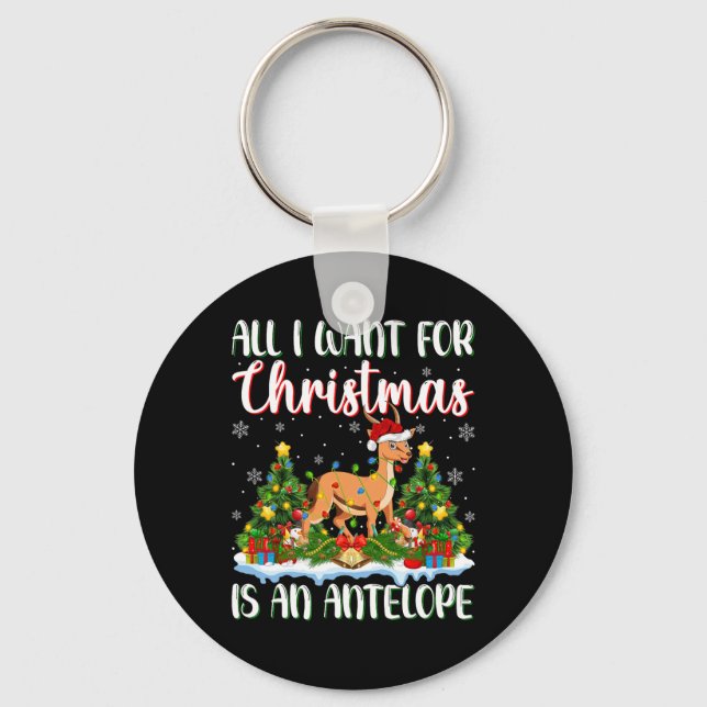 Chaveiro Eu Quero O Natal É Uma Luz De Árvore De Antílope X (Frente)