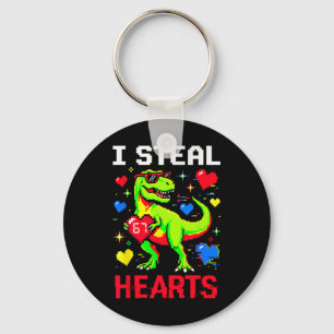 Chaveiro Eu Roubo Corações Pixel Dinossauro Gamer Dia dos N