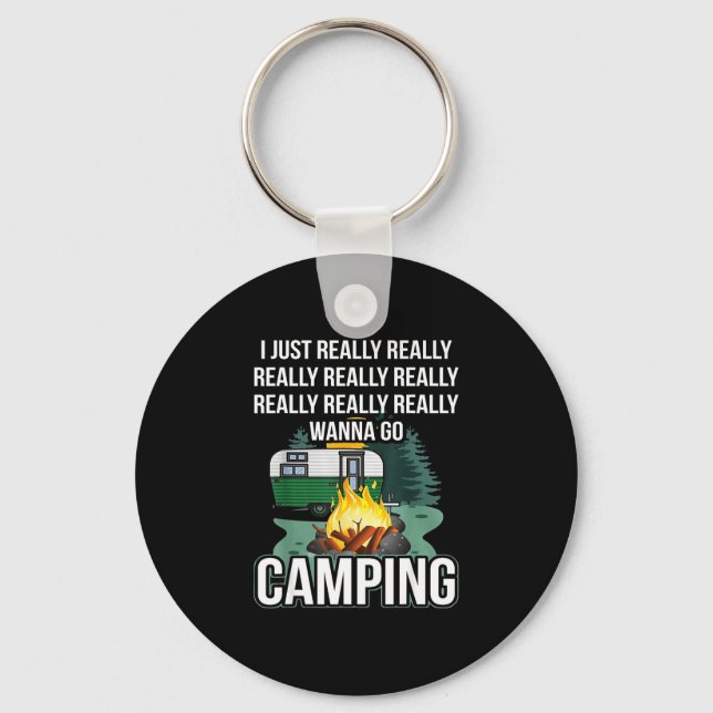 Chaveiro Eu só quero muito mesmo ir acampar  (Frente)