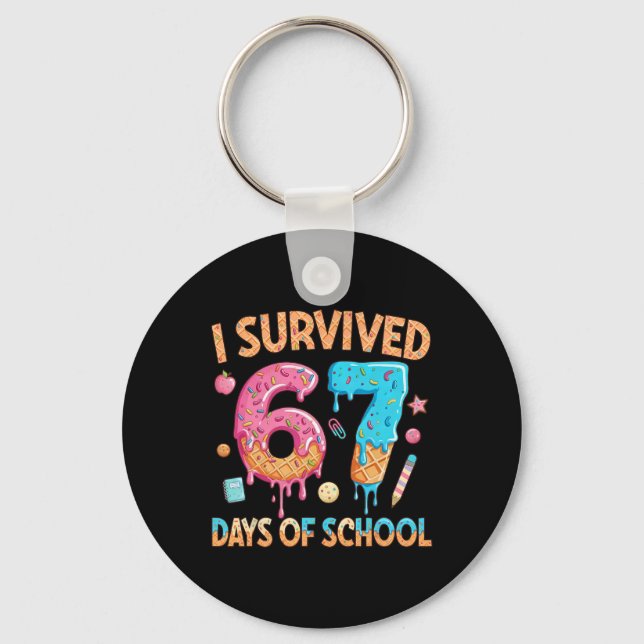Chaveiro Eu Sobrevivi a 67 Dias de Escola Engraçado 67 Prof (Frente)