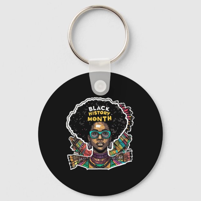 Chaveiro Eu Sou a História Negra Mês do Orgulho Africano (Frente)