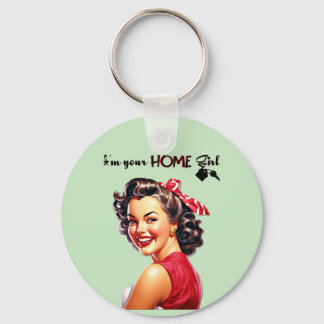 Chaveiro Eu sou a sua garota de casa. Imobiliária, Retro Ar